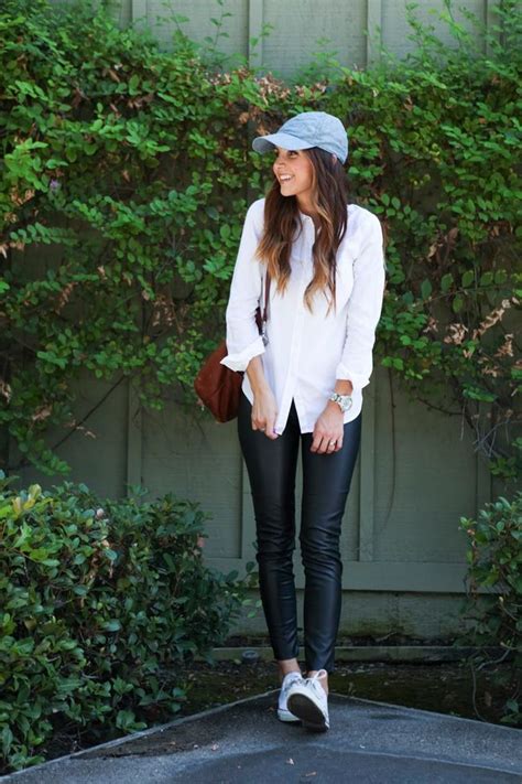 button down shirt with leggings.